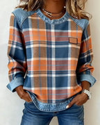 Riley | Sudadera de cuello redondo Patchwork