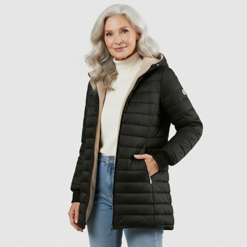 Helena | Abrigo de invierno con capucha cómodo