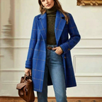 Vivienne | Elegant Check Long Coat