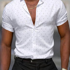 Elias | Camisa de manga corta estampada moderna con botones