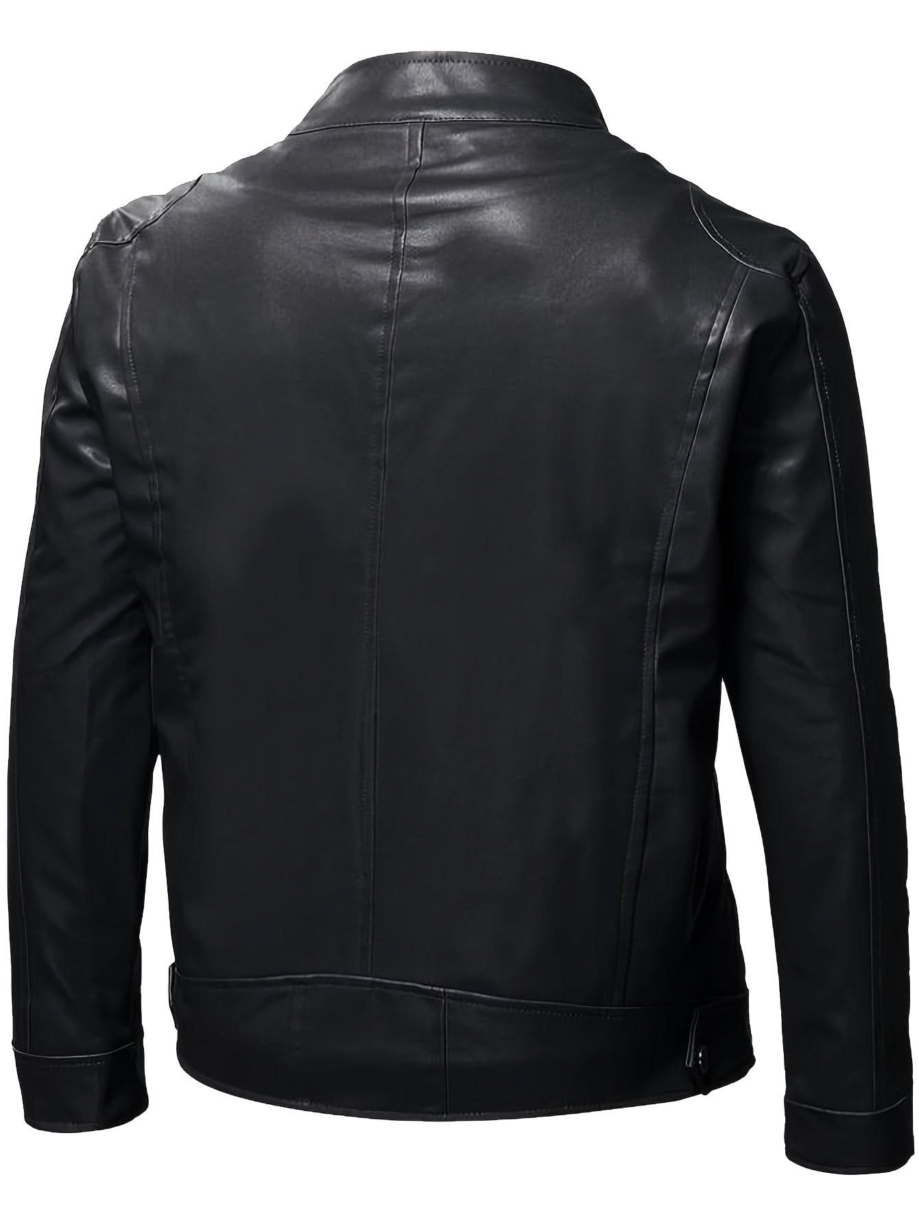 Ethan | Chaqueta Moto de Cuello Mandarín y Diseño Elegante