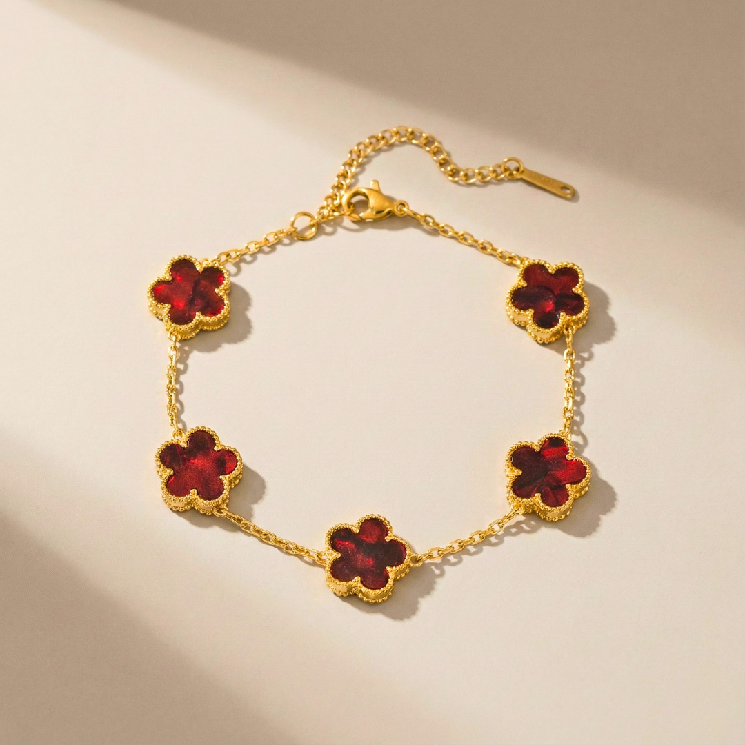 Pulsera de abalorios Trébol Brillo de Aurora