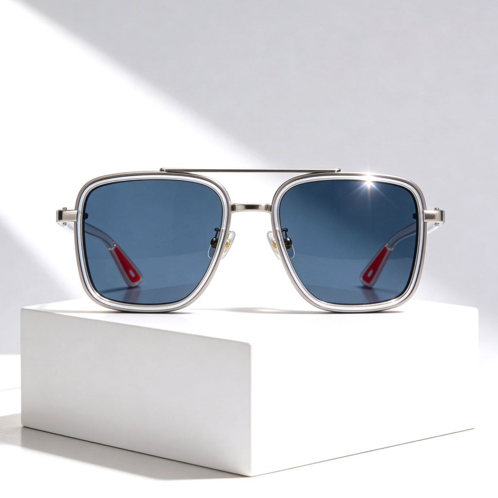 Rift Noir X™ | Square Metal-Acetate Sunglasses | UV380