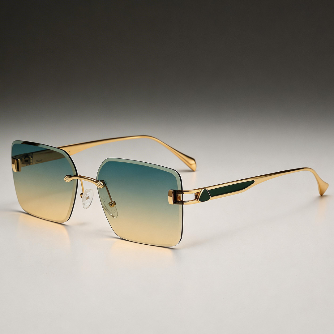 Milana Rimless™ | Gold Rimless Square Sunglasses | UV400 Luxury