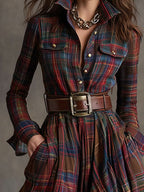 Scarlett | Elegante vestido camisero a cuadros