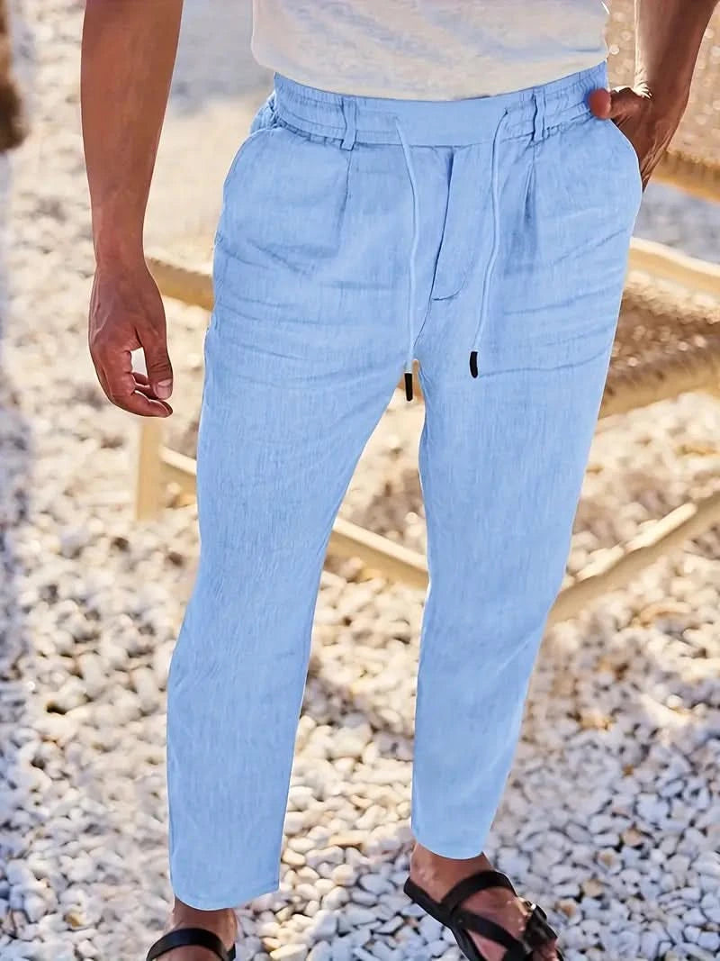 Evan | Pantalones rectos con cordón y ajuste holgado