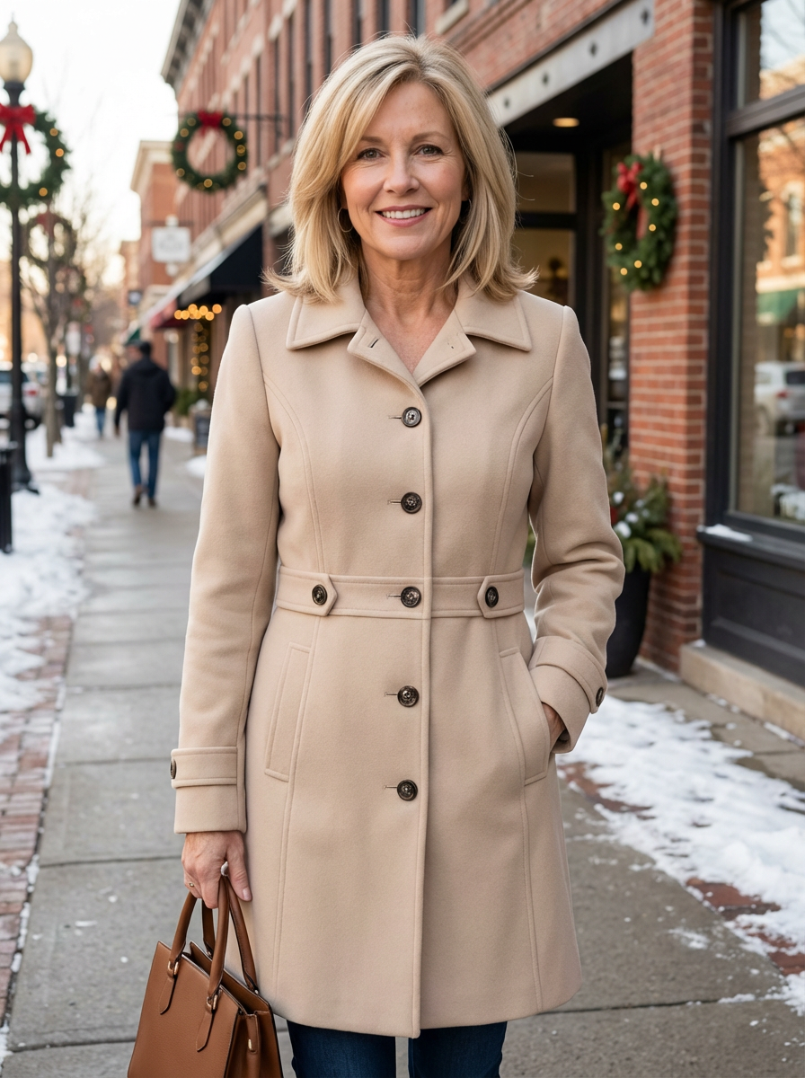 Helena | Manteau Classique Boutonné Élégant
