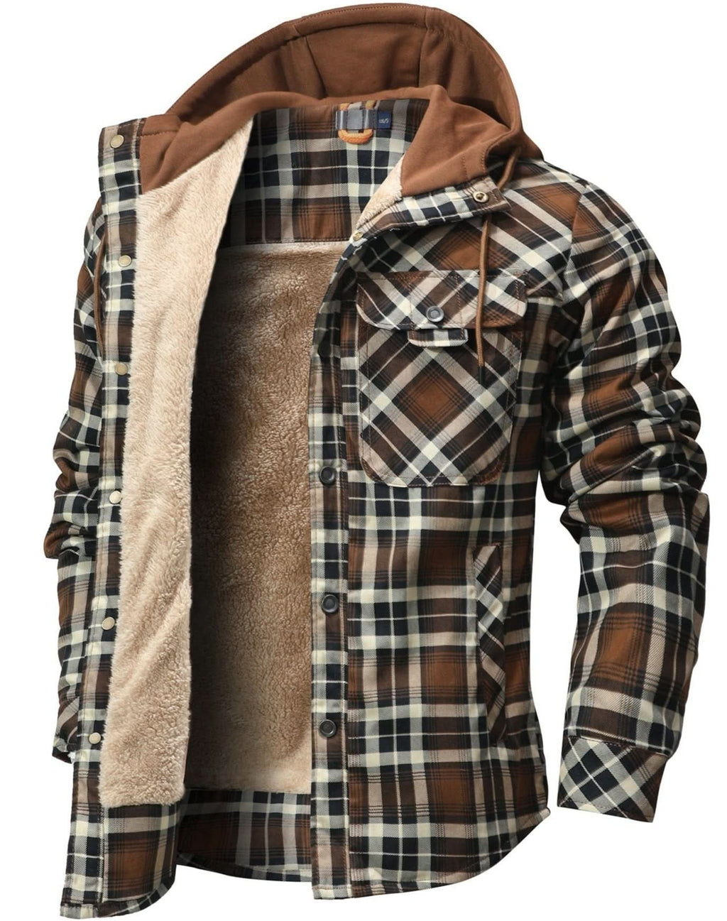 Caleb | Veste à capuche à carreaux robuste