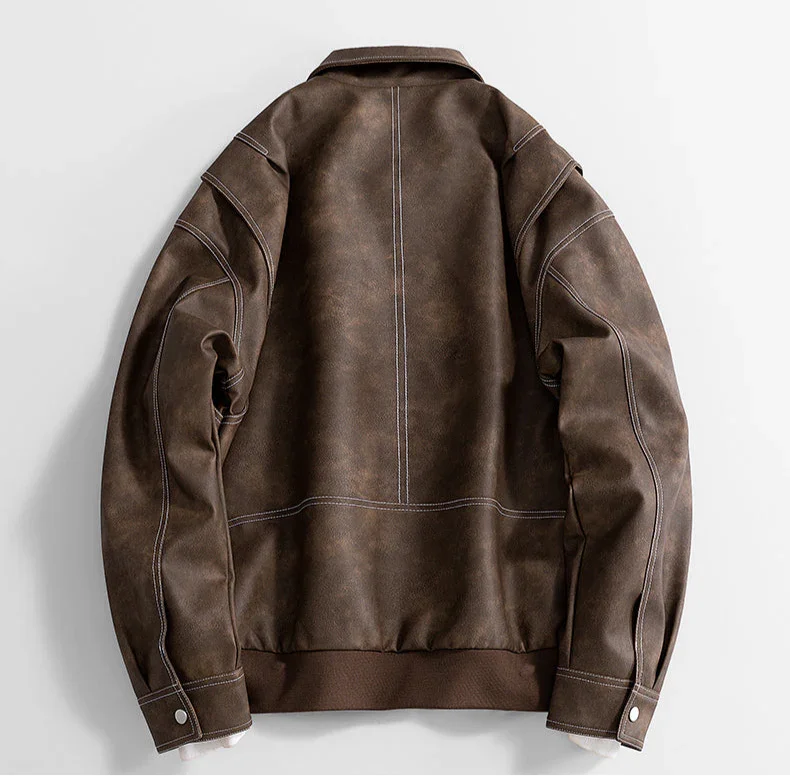 Chaqueta de cuero clásica Hafford