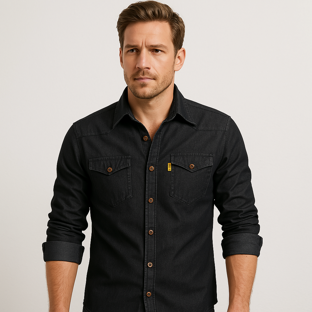 Richard | Camisa clásica de denim de manga larga