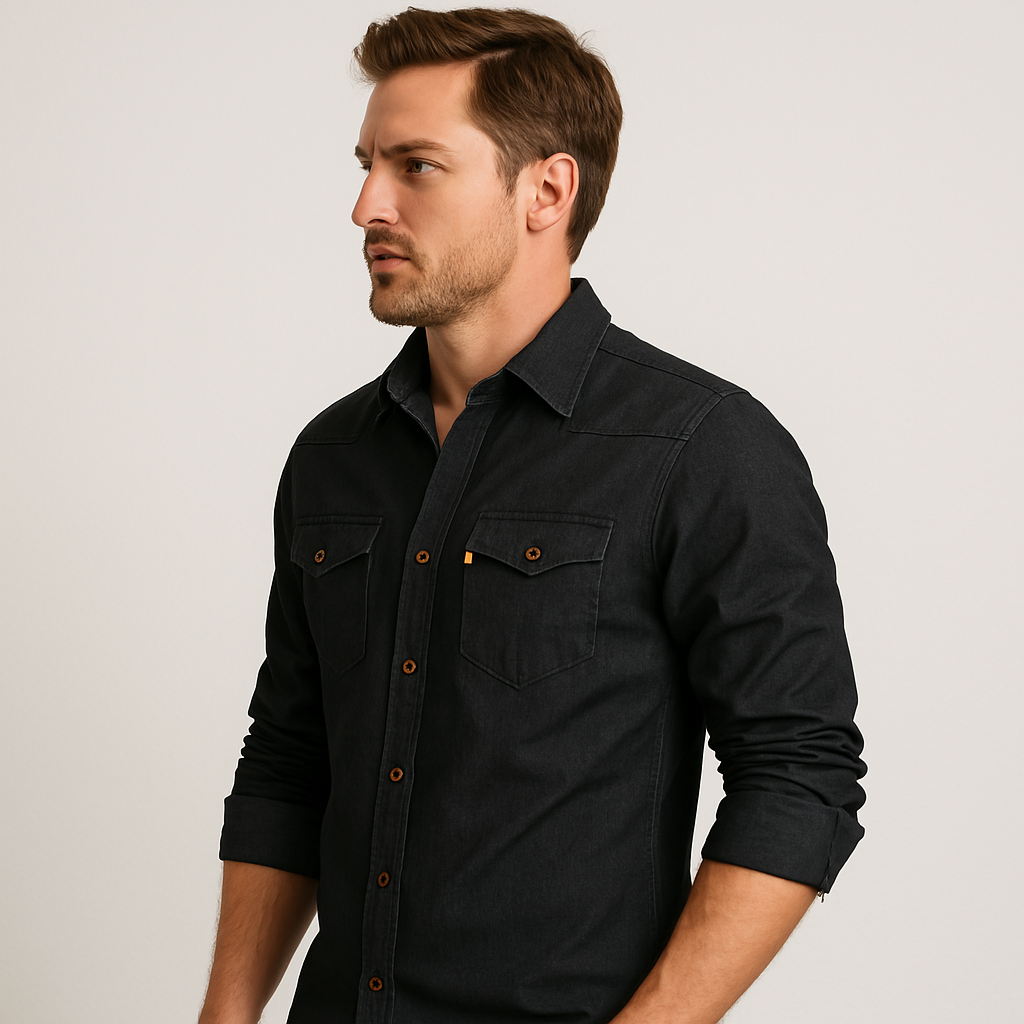 Richard | Camisa clásica de denim de manga larga