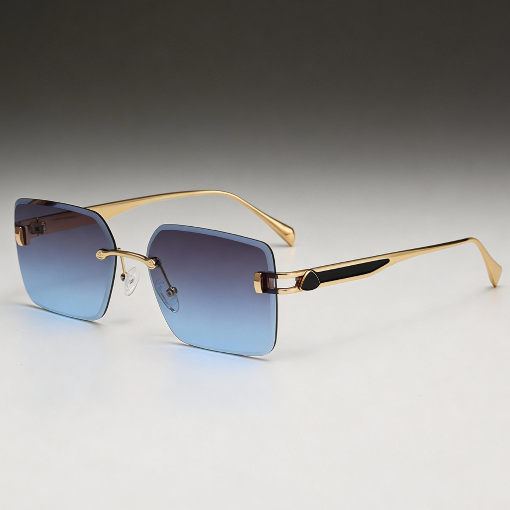Milana Rimless™ | Gold Rimless Square Sunglasses | UV400 Luxury