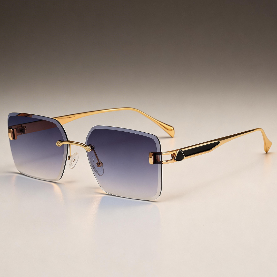 Milana Rimless™ | Gold Rimless Square Sunglasses | UV400 Luxury