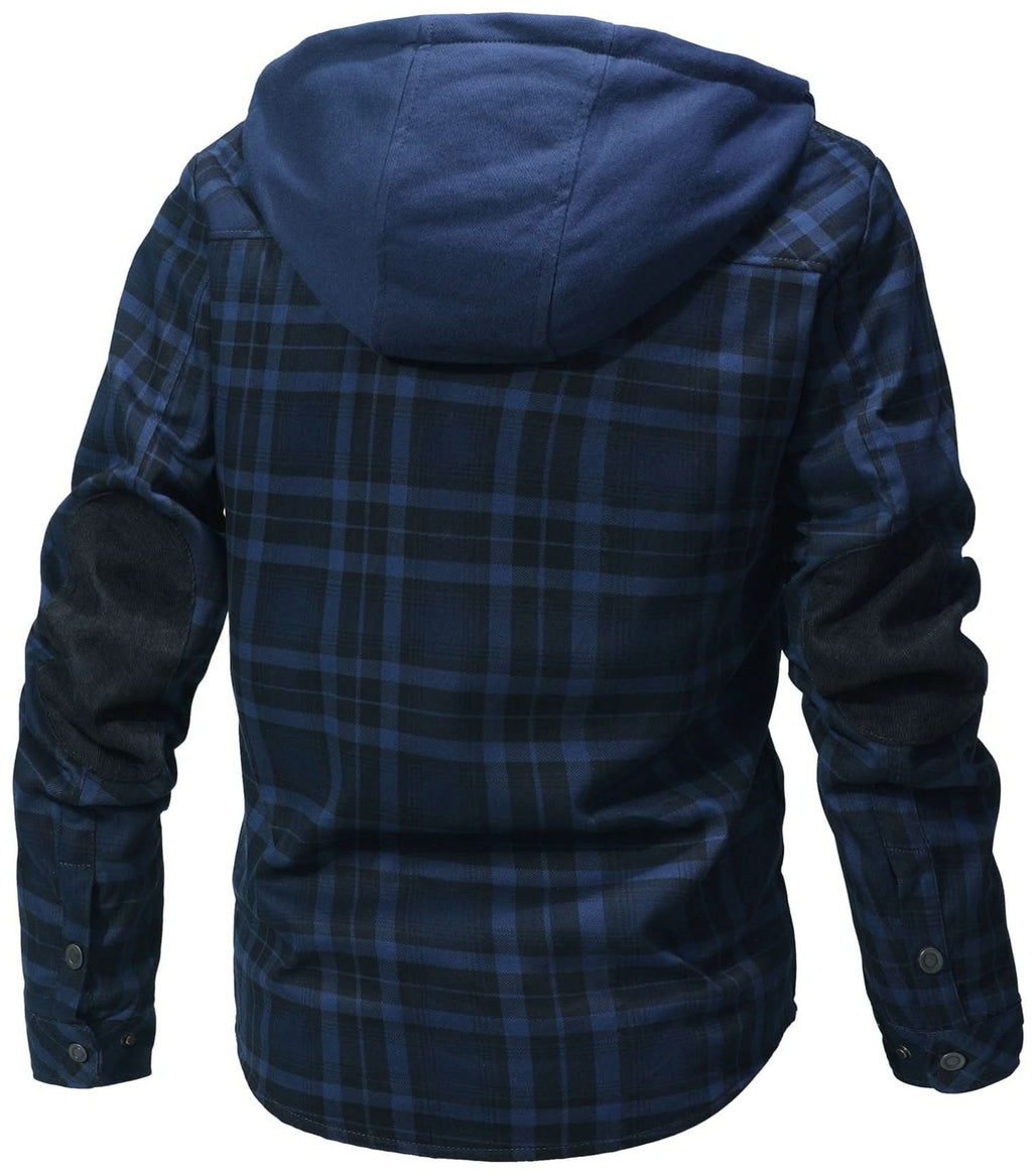 Caleb | Veste à capuche à carreaux robuste