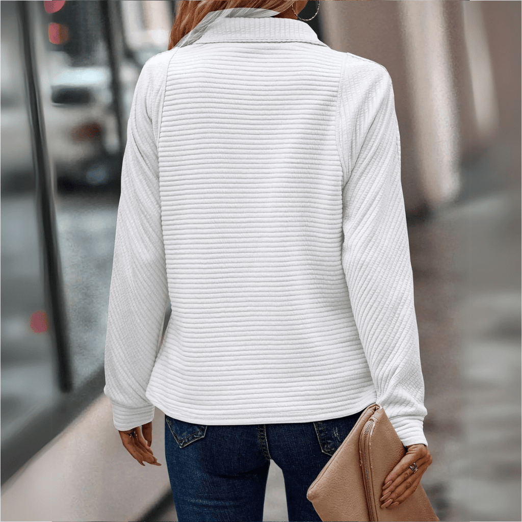 Mara | Pull demi-zip texturé pour le quotidien