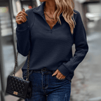 Mara | Pull demi-zip texturé pour le quotidien