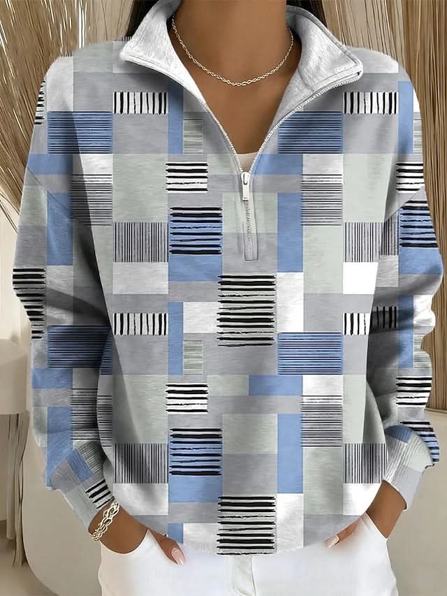 Marlowe | Sweat-shirt imprimé demi-zip douillet