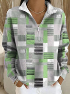 Marlowe | Sweat-shirt imprimé demi-zip douillet