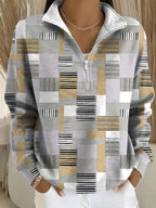 Marlowe | Sweat-shirt imprimé demi-zip douillet