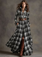 Scarlett | Elegante vestido camisero a cuadros