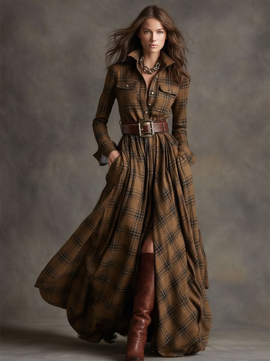 Scarlett | Elegante vestido camisero a cuadros