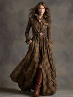 Scarlett | Elegante vestido camisero a cuadros