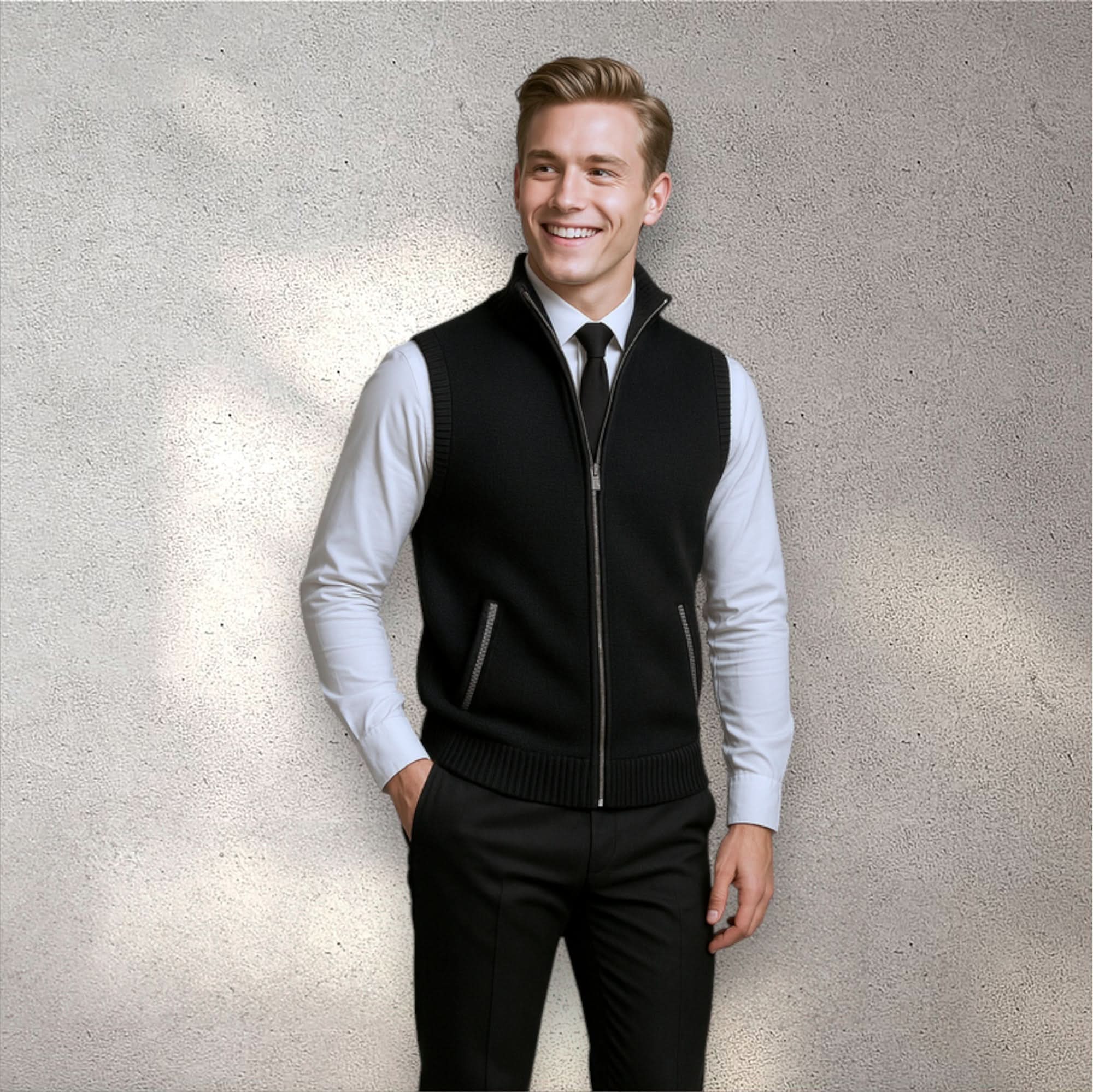 Levan | Classic Zip-Up Knit Vest