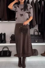 Isabella | Conjunto elegante de suéter y falda de punto