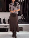 Isabella | Conjunto elegante de suéter y falda de punto