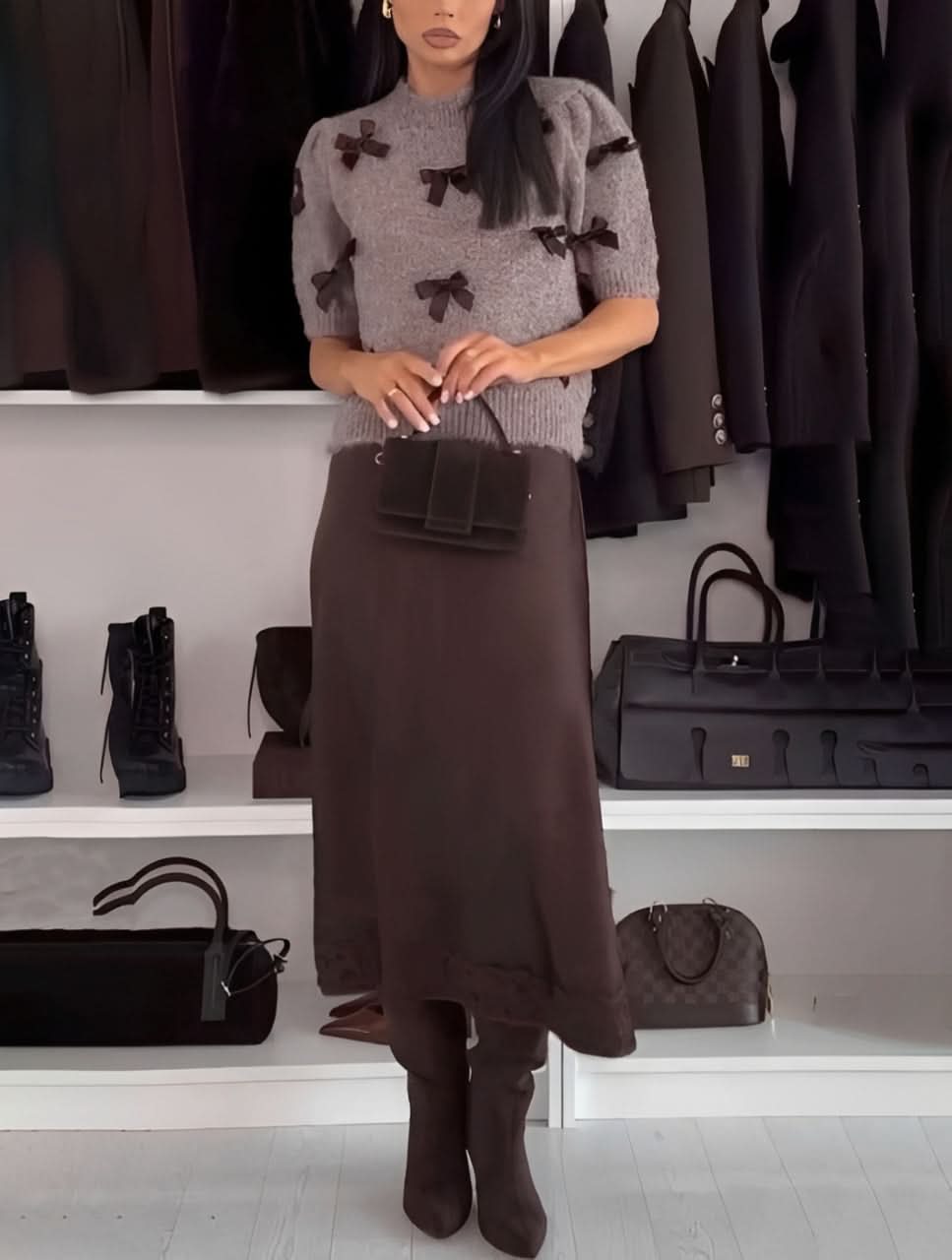 Emilia | Conjunto elegante de punto y falda