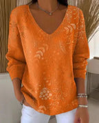 MIRELLE | Elegant Patterned V-Neck Sweater