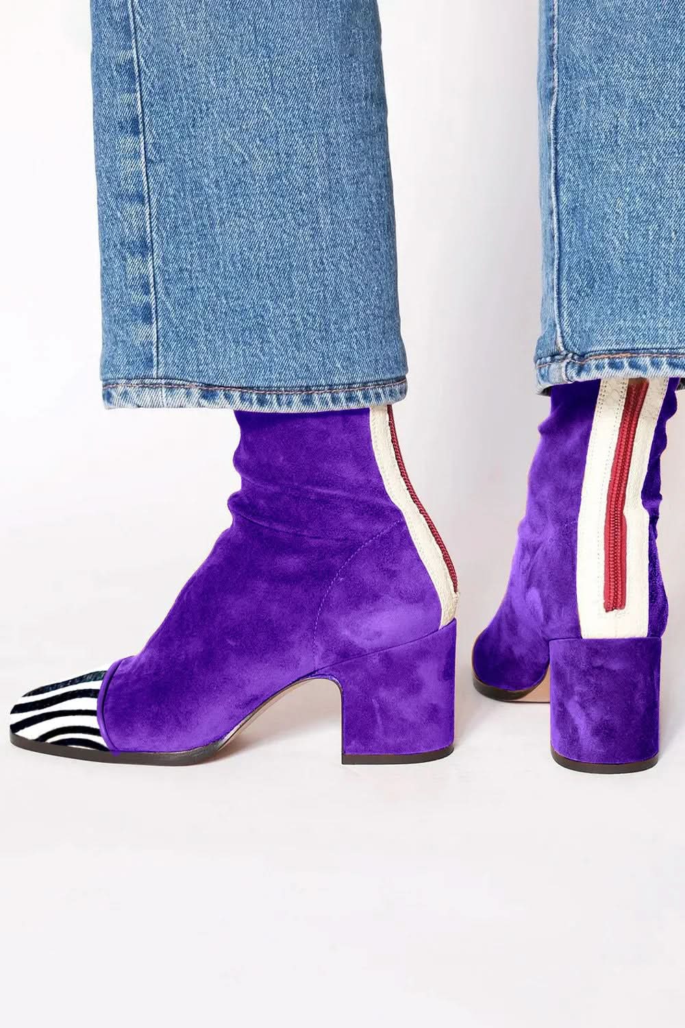 Sienna | Botines de tacón grueso con punta cuadrada escultural
