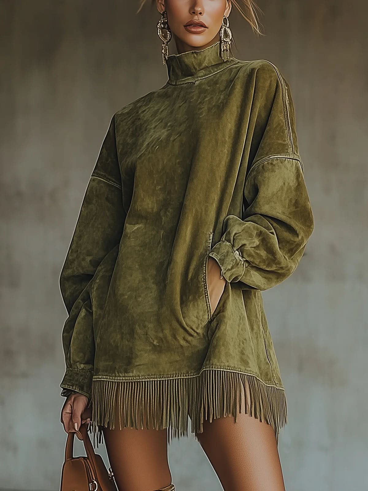 Melissa | High Neck Dress with Flowy Hem