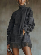 Melissa | High Neck Dress with Flowy Hem