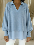Mila | Soft Layered Knit V-Neck Sweater