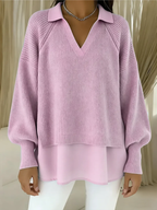 Mila | Soft Layered Knit V-Neck Sweater