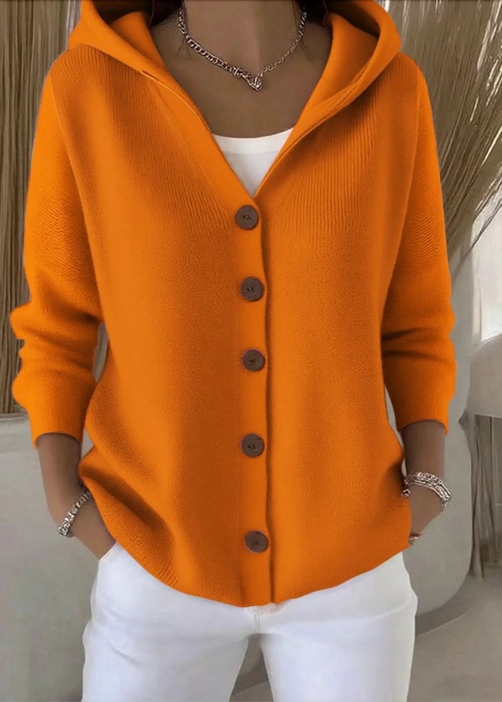 Jessica | Cardigan à capuche boutonnée confortable