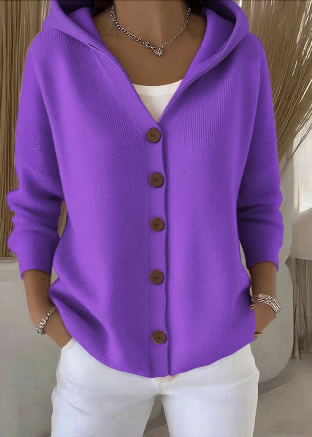 Jessica | Cardigan à capuche boutonnée confortable