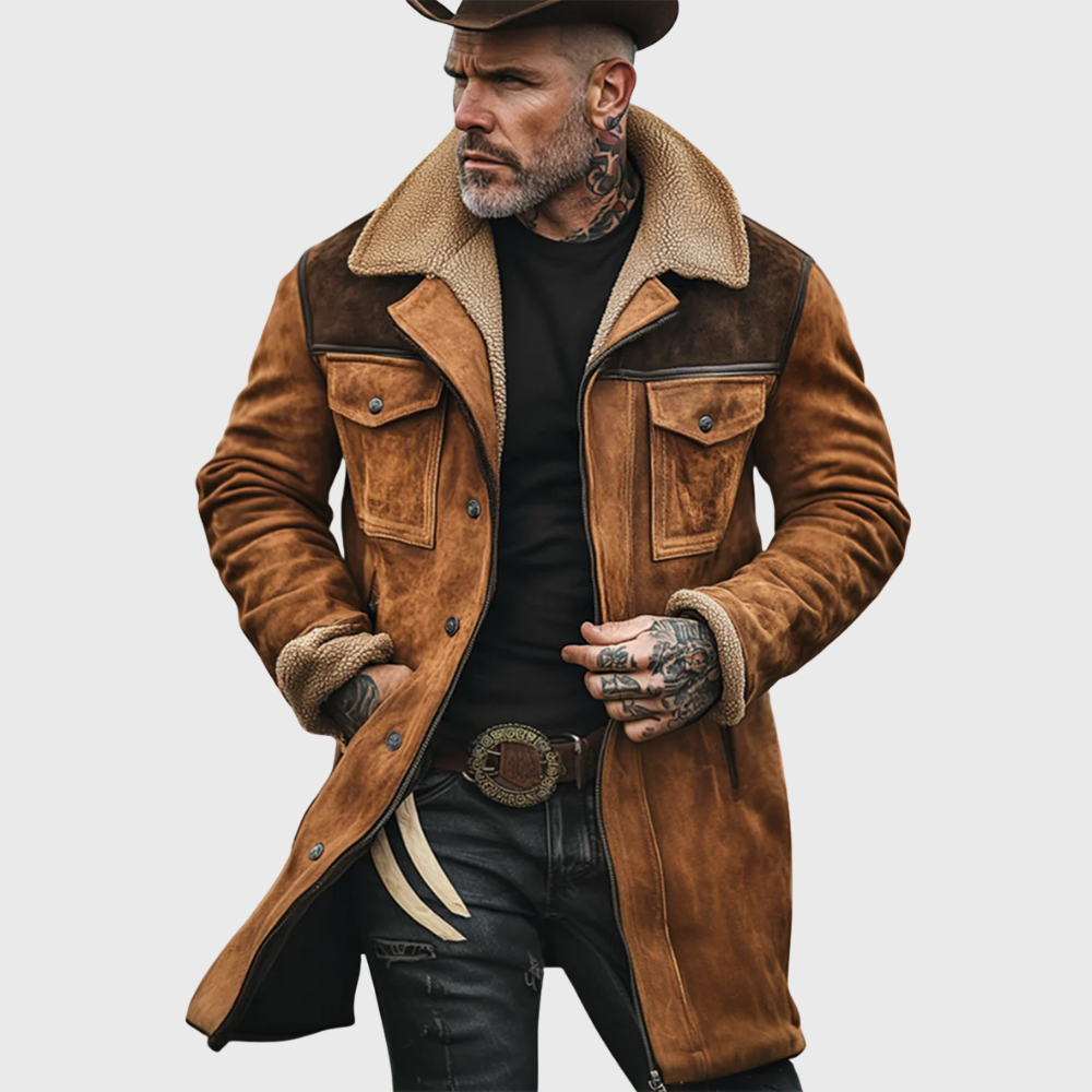 Weston | Abrigo largo llamativo con cuello de borrego estructurado