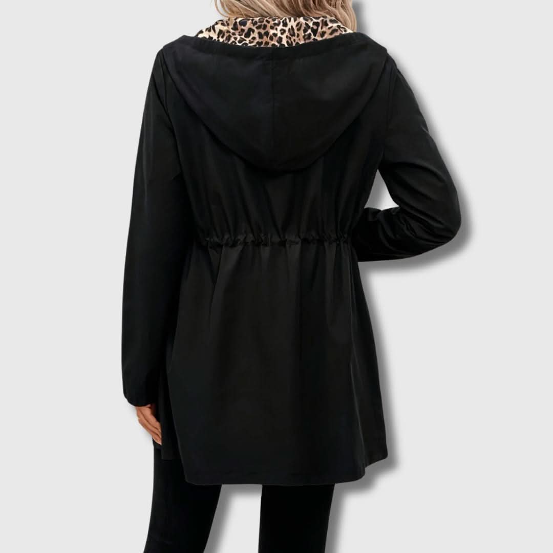 Lainey | Veste réversible élégante imprimé léopard