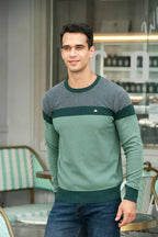 Marcus | Refined Color-Block Crew Sweater