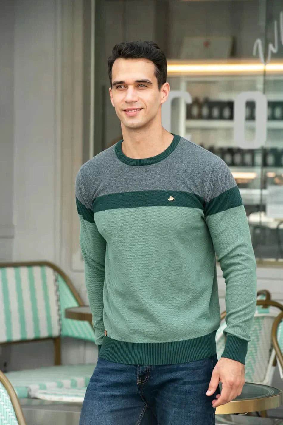 Marcus | Refined Color-Block Crew Sweater