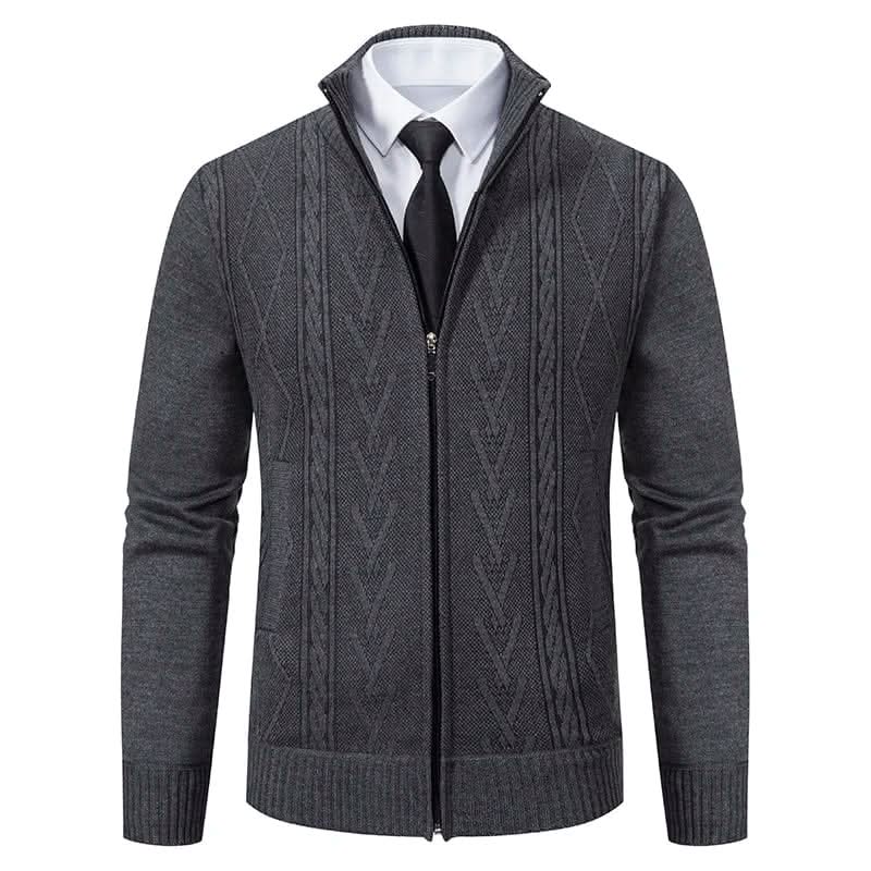 Preston | Gilet zippé en maille torsadée raffinée