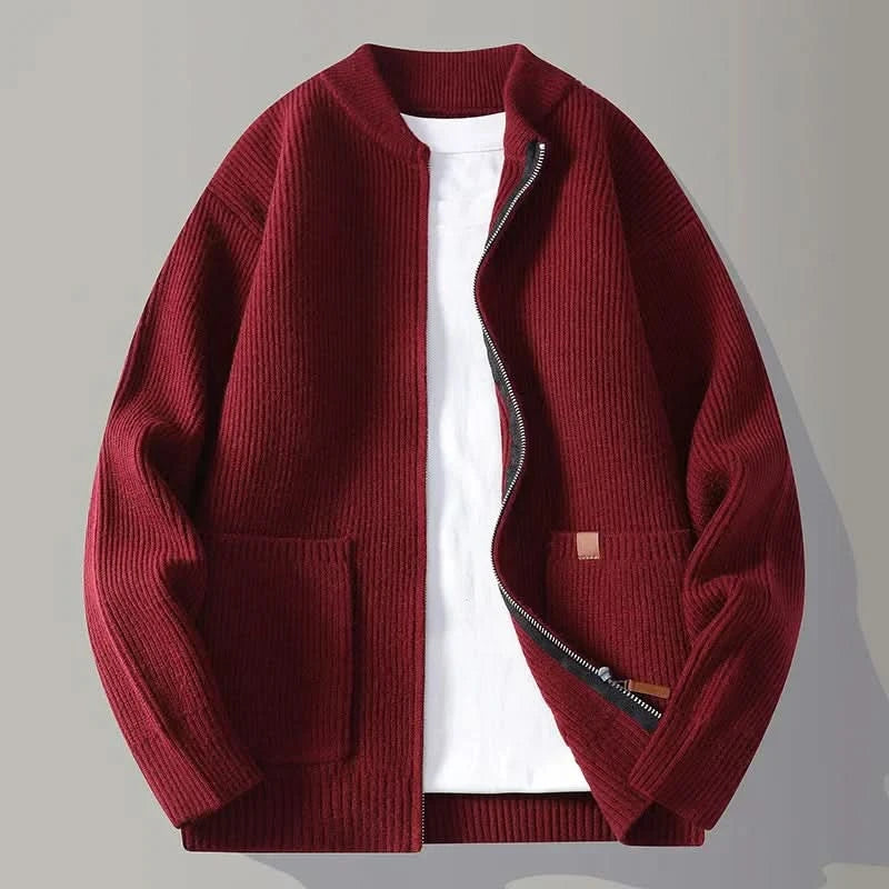 Oliver | Chaqueta de punto de canalé con cremallera
