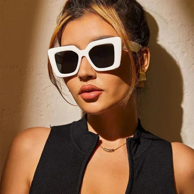 Milana Gloss™ | High-Gloss Geometric Sunglasses | UV400 Runway