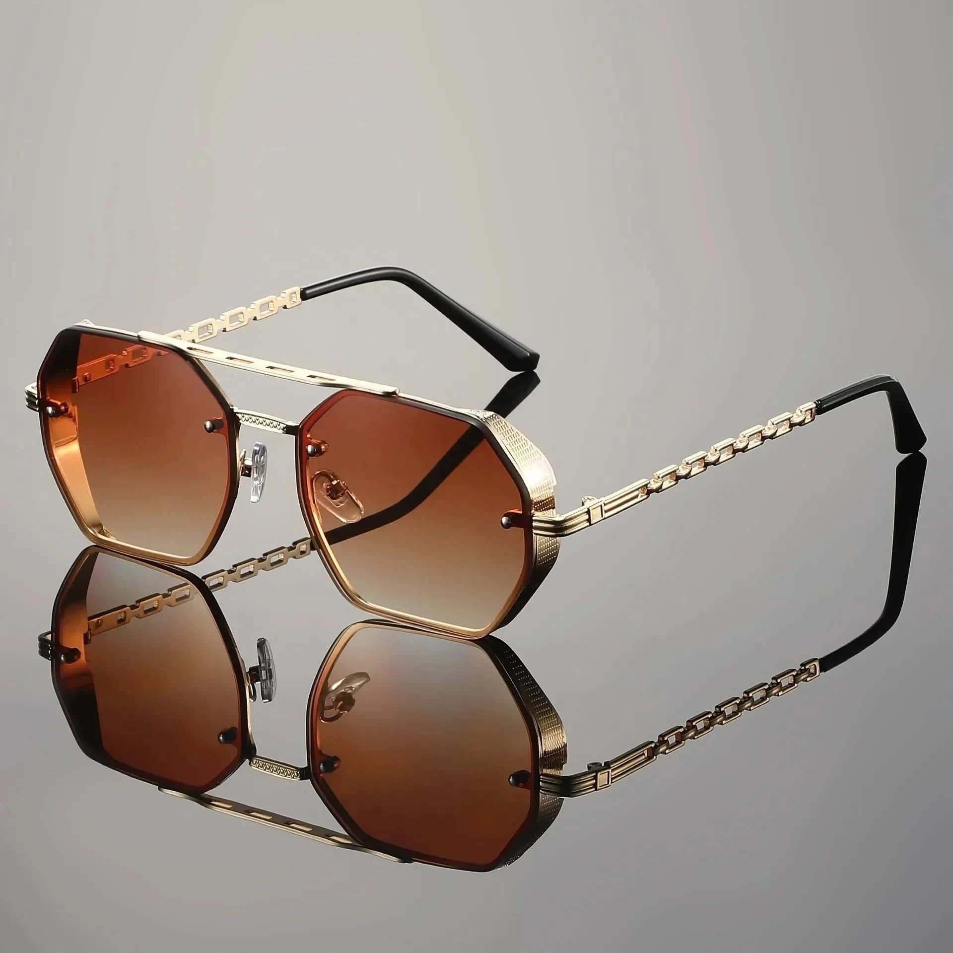 Storme Chain™ | Chain-Link Temple Octagonal Sunglasses | UV400