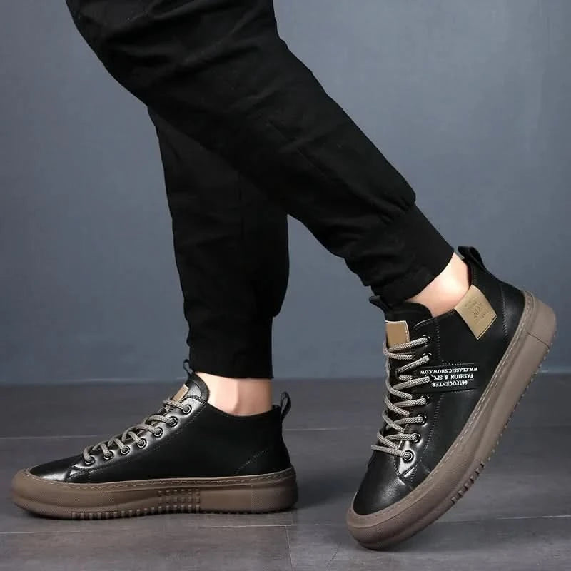Miles | Baskets montantes streetwear minimalistes à lacets