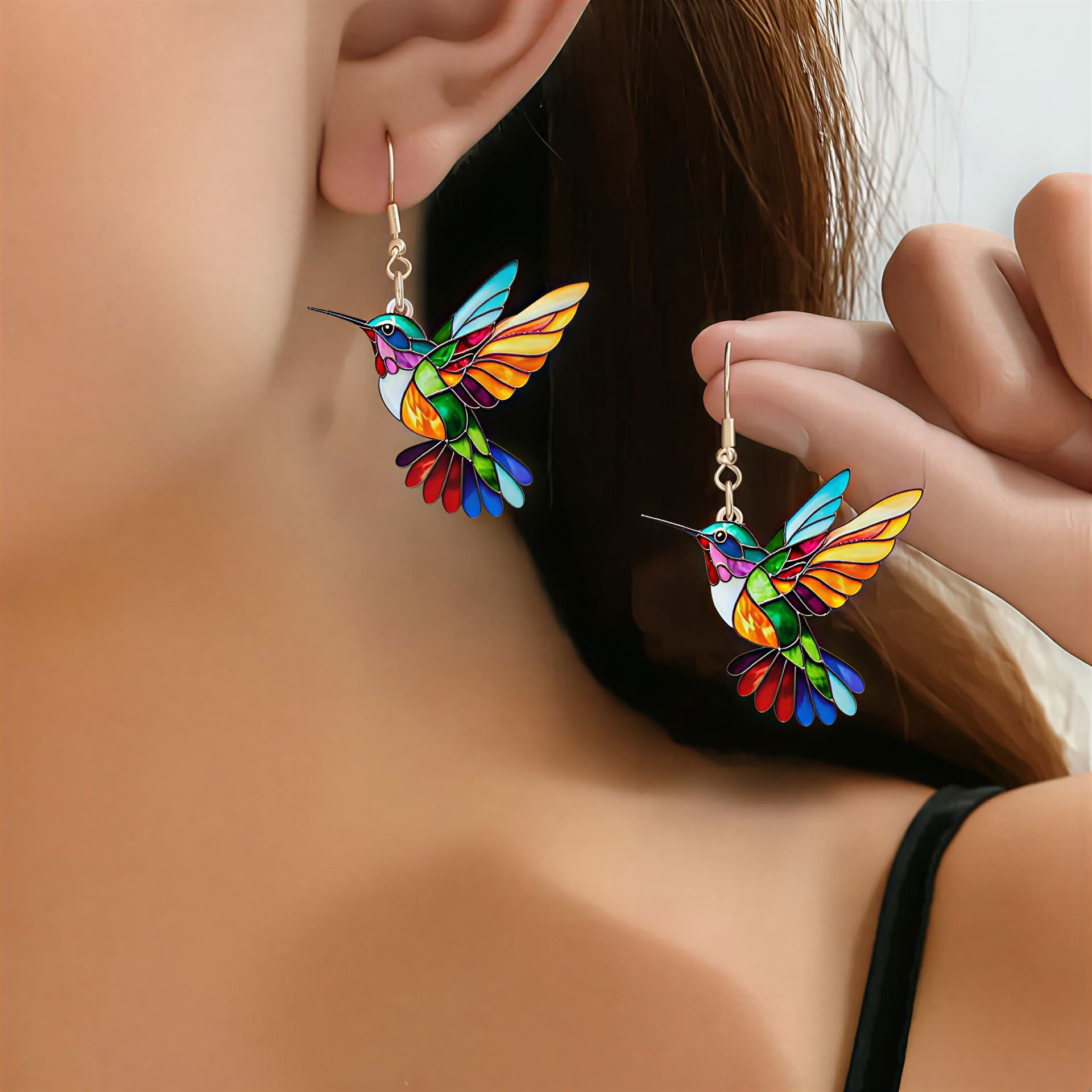 Lana | Boucles d'oreilles colibri colorées