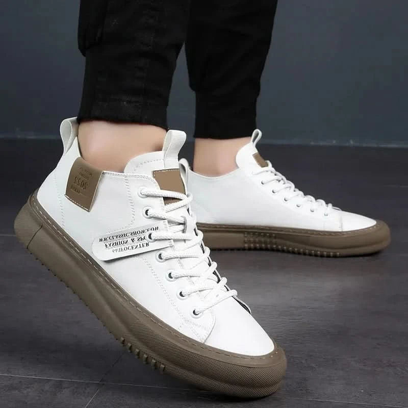 Miles | Baskets montantes streetwear minimalistes à lacets
