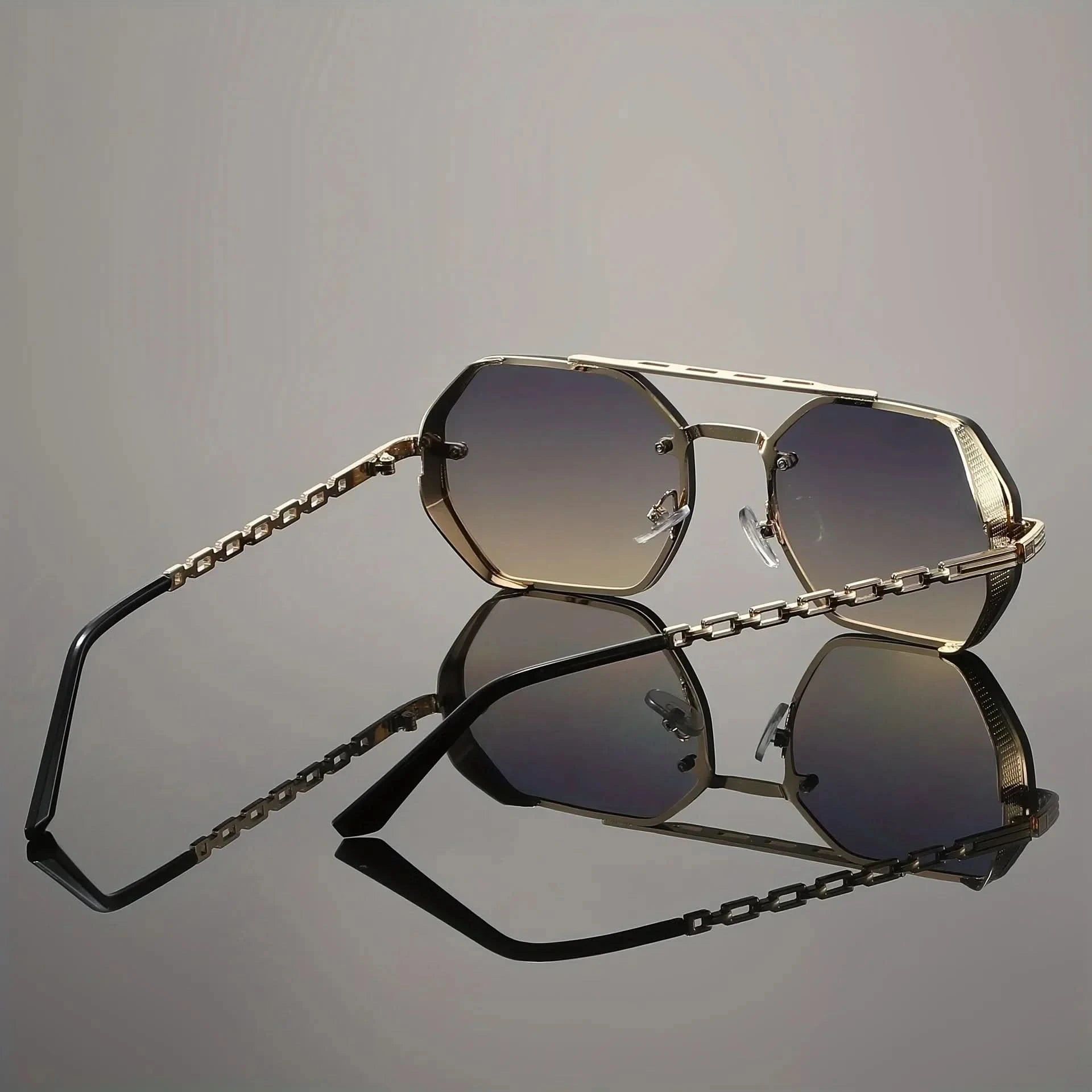 Storme Chain™ | Chain-Link Temple Octagonal Sunglasses | UV400